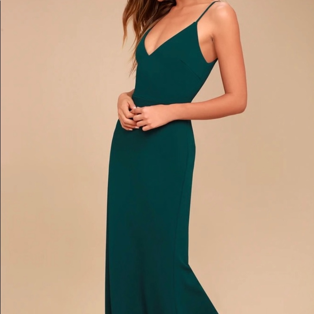 Lulus Infinite Glory Dress in Forest Green